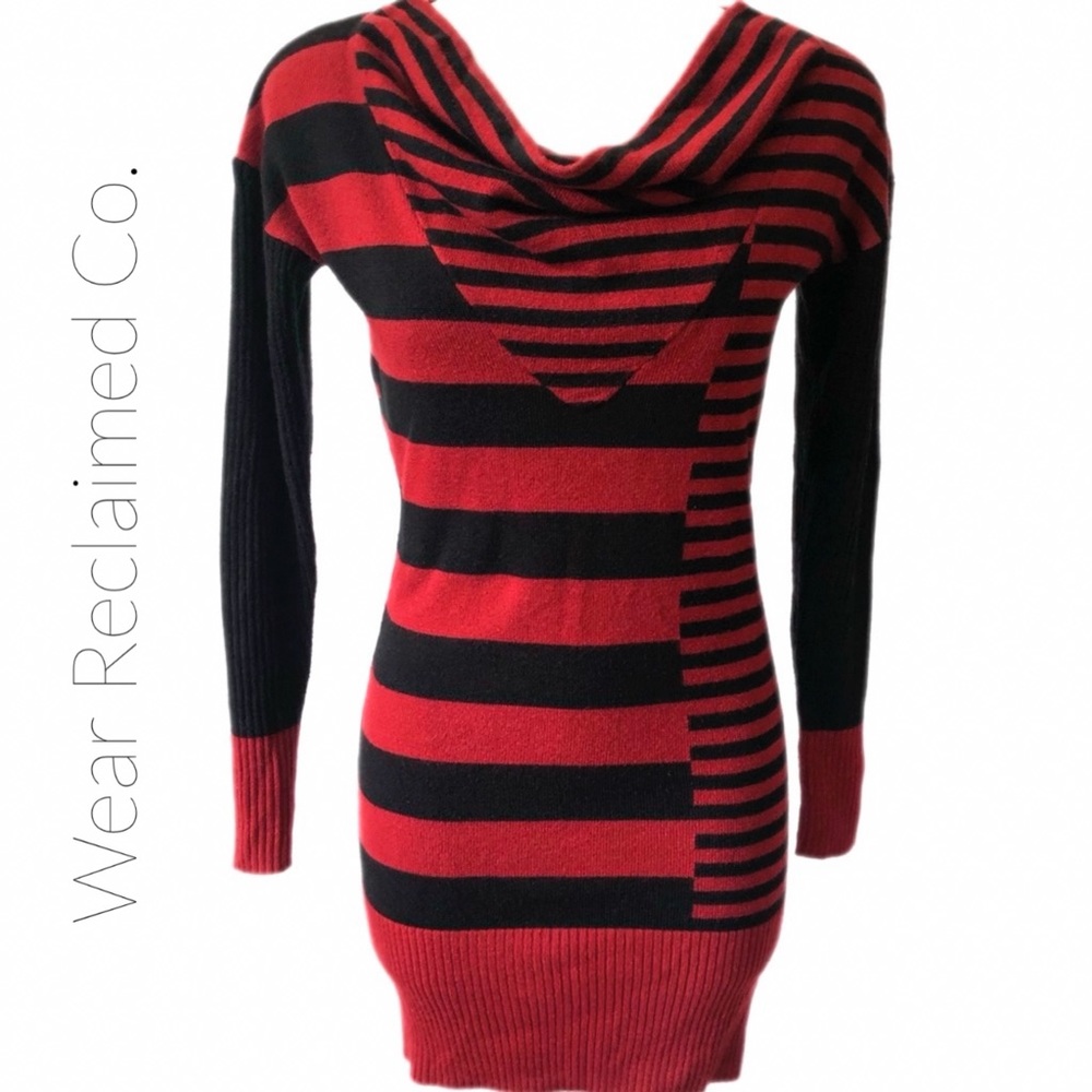 BISOU BISOU Unique Sweater Dress w/Cowl Neck